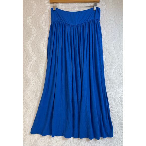 Free People Beach Blue Strapless Dress Swim Cover Up Soft Knit Stretchy Medium - Picture 1 of 10
